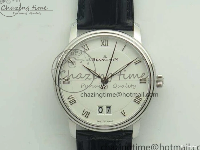 0302 Villeret 6654 SS Complicated Function OMF 1:1 Best Edition White Dial on Brown Leather Strap A6654 V Popular 7904